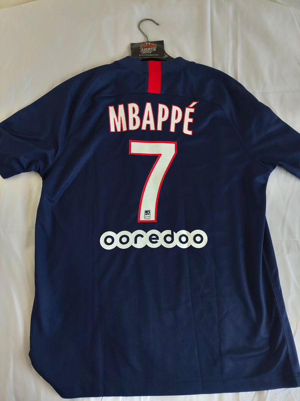 PSG Paris SG Home Football Shirt 2019-2020 (L) #7 Mbappe