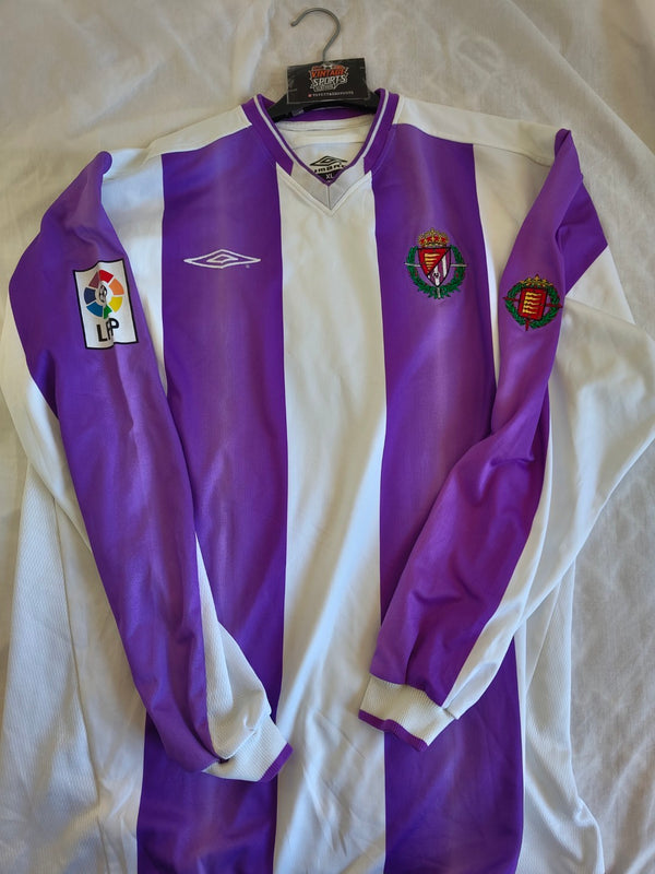 Real Valladolid Long Sleeve Home Football Shirt 2003-2005 (XL)