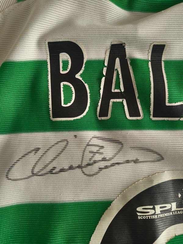 Signed Celtic FC Home Football Shirt 2001-2003 (M) 6 Balde