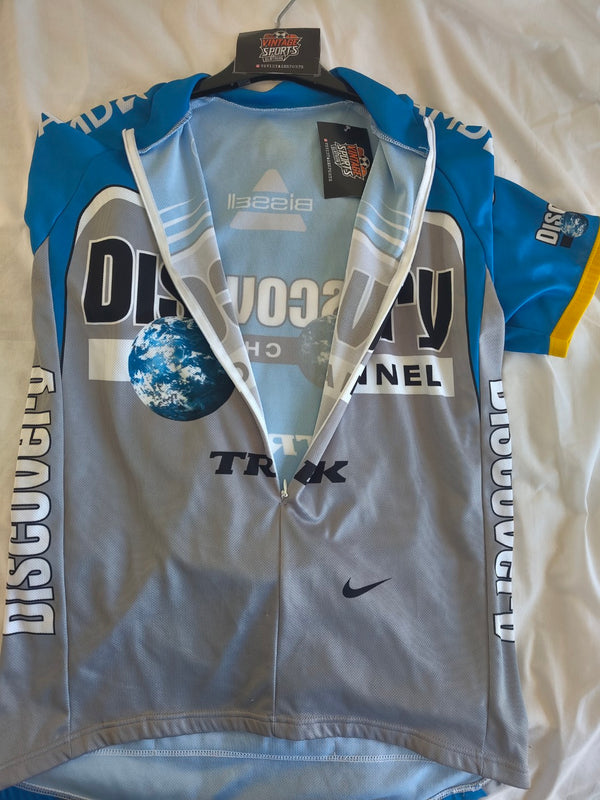 Team Discovery Channel Cycling 3/4 Zip Jersey Shirt 2000s (L)