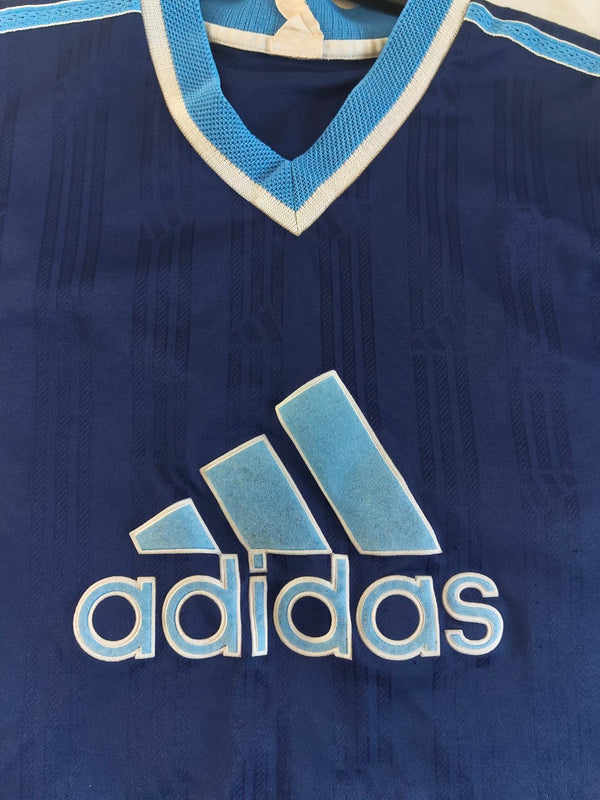 Vintage Adidas Big Logo Blue T-Shirt 1990s (M)