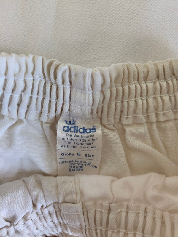 Vintage Adidas Football Shorts Cotton 1980s White blue (S) #4