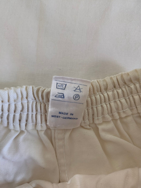 Vintage Adidas Football Shorts Cotton 1980s White blue (S) #4