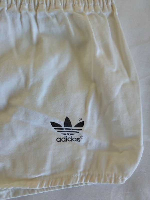 Vintage Adidas Shorts Cotton 1980s White (XS)