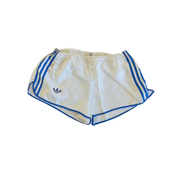 Vintage Adidas Sprinter Shorts 1980s white Blue (M)