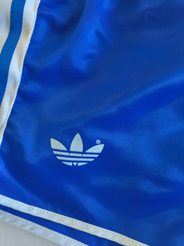 Vintage Adidas Ventex Sprinter Shorts 1980s Blue White (XS)