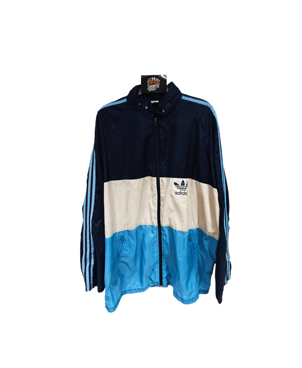 Vintage Adidas Windbreaker Rain Jacket Blue 1990s (M)