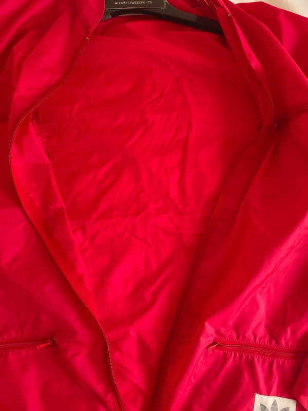 Vintage Adidas Windbreaker Rain Jacket Red 1980s (S)