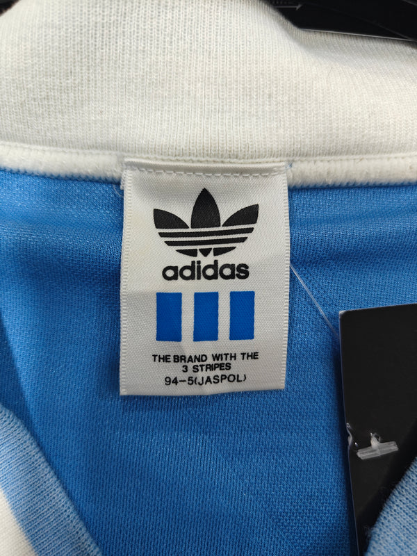 Vintage Football Shirt Adidas Blue 1990s (M) #14