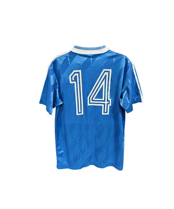 Vintage Football Shirt Adidas Blue 1990s (M) #14