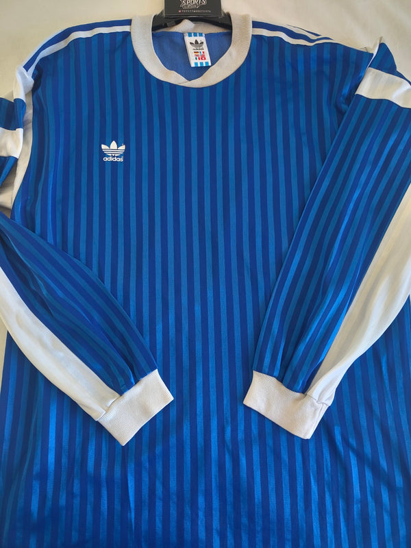 Vintage Football Shirt Adidas Blue White 1990s (L)