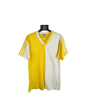 Vintage Football Shirt Adidas Yellow White 1980s (M)