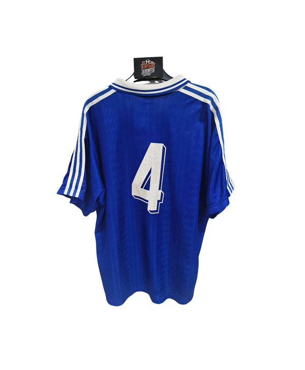 Vintage Football Shirt template Adidas Blue White 1990s (XL) 4