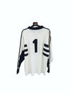 Vintage Goalkeeper Shirt Adidas 1990s white Black (L) Number 1