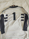 Vintage Goalkeeper Shirt Adidas 1990s white Black (L) Number 1
