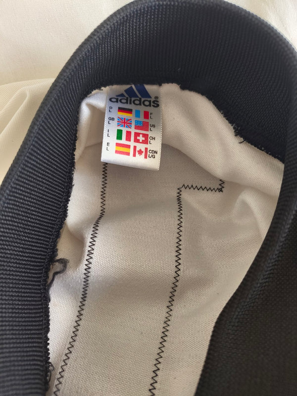 Vintage Goalkeeper Shirt Adidas 1990s white Black (L) Number 1