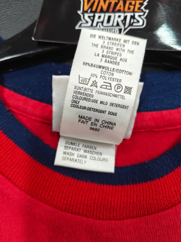 Vintage T-Shirt Adidas Red Blue 1990s (L)