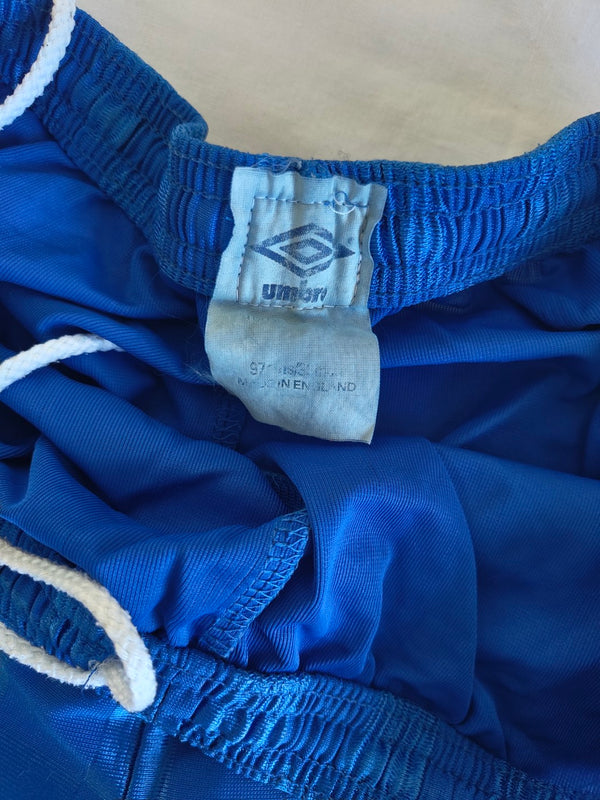 Vintage Umbro Football Sprinter Shorts 1980s Blue (M)