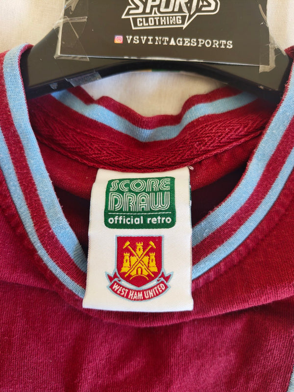 West Ham United FC Official Retro home Football shirt 1960-1963 (M) 6 Bobby Moore